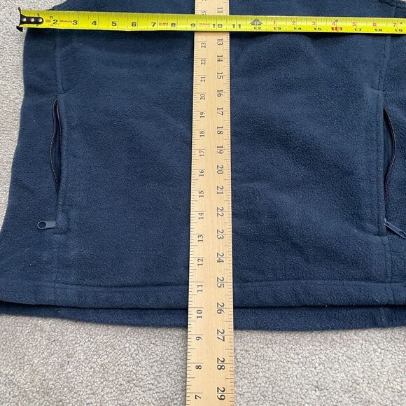 Columbia Steens Mountain Fleece Vest Mens Small Blue Black Full Zip Outdoor Hike - Picture 9 of 11